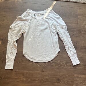 We The Free White Lace Detail Shirt